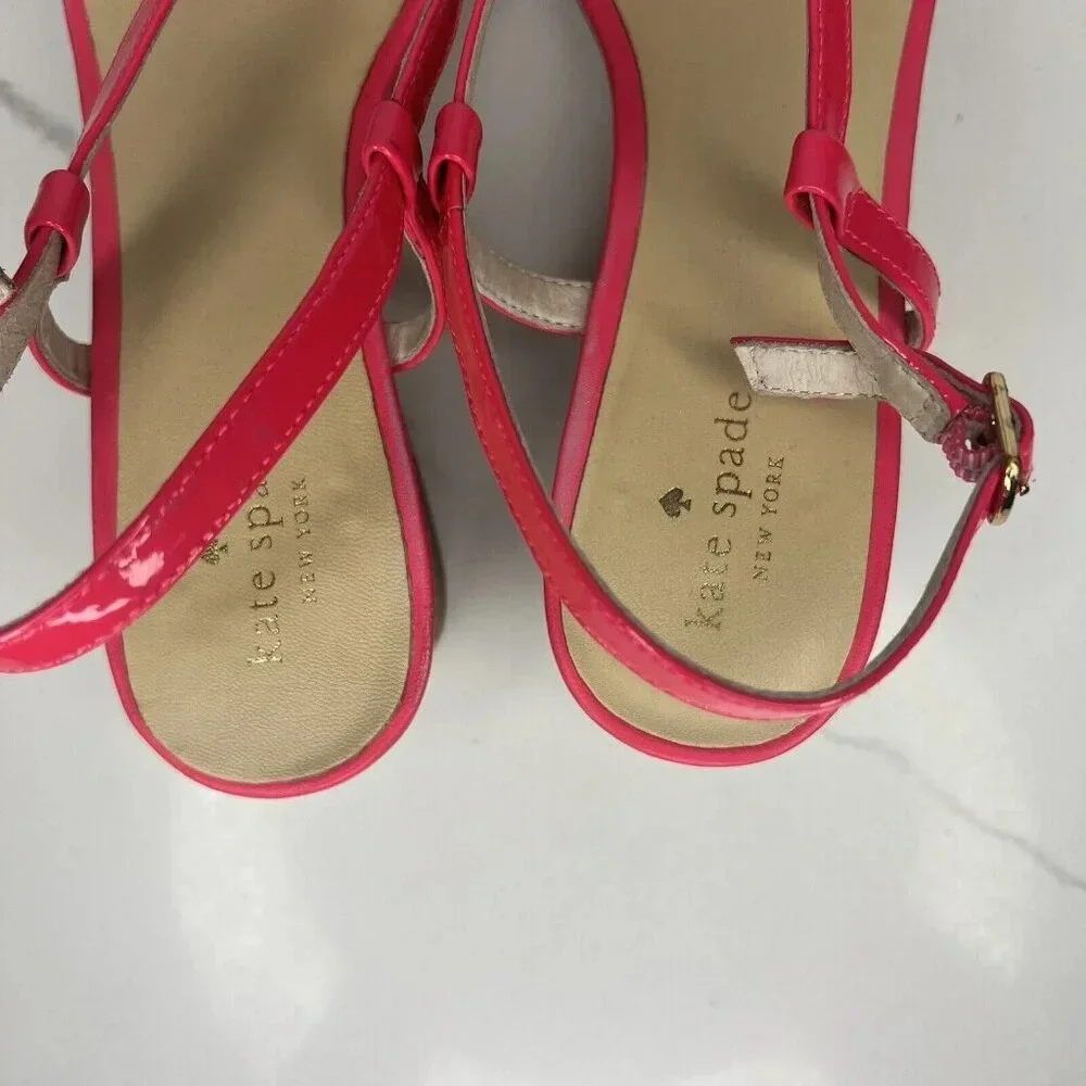 Kate Spade Hot Pink Wedge Platform Sandal Heels Sz 11 Cocktail Comfy